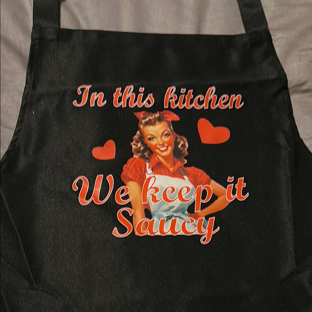Black Apron with Retro Design